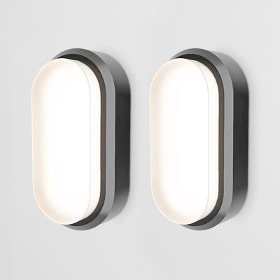 Set van 2 C-Series - LED Plafondlamp zwart ovaal - Wandlamp - Scheepslamp - IP54 - 12W - 1160lm - 4000K neutraal wit - voor binnen en buiten
