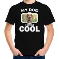 Weimaraner honden t-shirt my dog is serious cool zwart voor kinderen - thumbnail