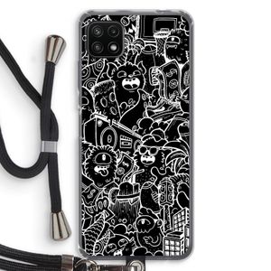 Vexx Black City : Samsung Galaxy A22 5G Transparant Hoesje met koord