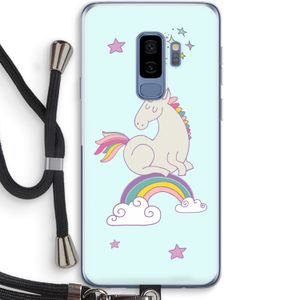 Regenboog eenhoorn: Samsung Galaxy S9 Plus Transparant Hoesje met koord