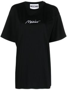 Moschino t-shirt en coton à logo brodé - Noir