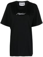 Moschino logo-embroidered cotton T-shirt - Noir