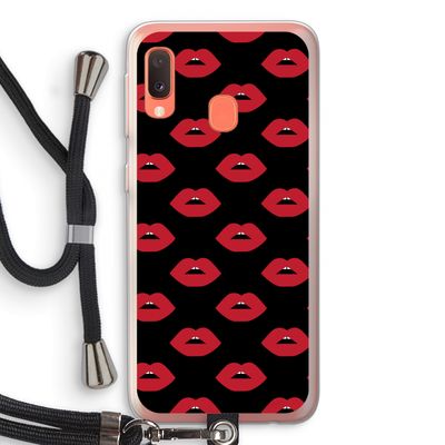 Lips: Samsung Galaxy A20e Transparant Hoesje met koord