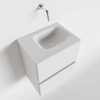 Toiletmeubel Mondiaz Ada | 40 cm | Meubelkleur Talc | Lex wastafel Talc Links | Zonder kraangat