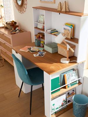Kinderbureau met opbergruimte LIGNE PIROUETTE wit