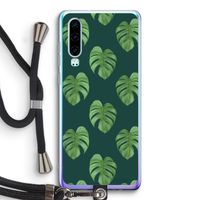 Monstera leaves: Huawei P30 Transparant Hoesje met koord