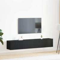 Tv-meubelset 2 pcs Zwart eiken 100 x 30 x 30 cm Bewerkt hout