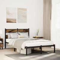 Bedframe zonder matras metaal gerookt eikenkleurig 120x190 cm