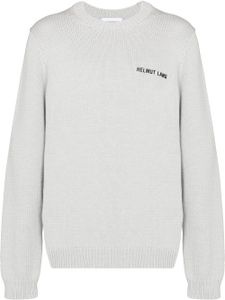 Helmut Lang pull en maille nervurée à empiècements - Gris