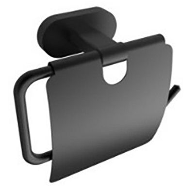 Toiletrolhouder Boss & Wessing Hakoda Met Klep Mat Zwart Boss & Wessing