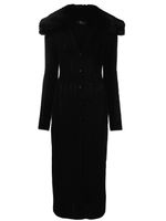 Blumarine robe en maille à col en fourrure artificielle - Noir