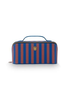Pip Studio Pip Studio Cyrille Cosmetic Bag Medium Stripe Blue 23.5x11x5x22cm