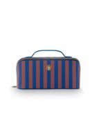 Pip Studio Pip Studio Cyrille Cosmetic Bag Medium Stripe Blue 23.5x11x5x22cm