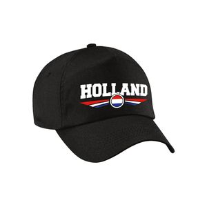 Nederland / Holland landen pet / baseball cap zwart voor volwassenen   -
