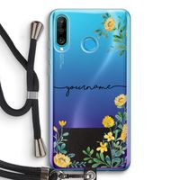 Gele bloemen: Huawei P30 Lite Transparant Hoesje met koord