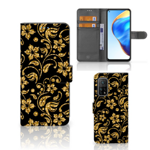 Xiaomi Mi 10T Pro | Mi 10T Hoesje Gouden Bloemen