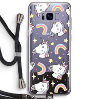 Rainbow Unicorn: Samsung Galaxy S8 Plus Transparant Hoesje met koord