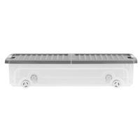 Leen Bakker - KIS W-Box Onderbedbox L 35L - 74x37x16,5 Cm - Kunststof/Polypropyleen - Transparant#Grijs