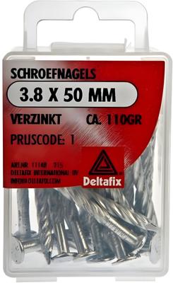 Schroefnagel 3,8x50mm verz 110gr - Deltafix