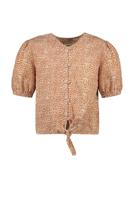 Like Flo Meisjes blouse met knoop - Camel