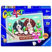 Ravensburger CreArt Schilderen op nummer honden in een mandje Ravensburger CreArt Schilderen op nummer honden in een mandje