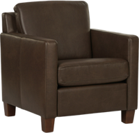 Bruine leren landelijke fauteuil Smart - poot hout bruin - Granada leer Chocolate (bruin leer) Bruine leren landelijke fauteuil Smart - poot hout bruin - Granada leer Chocolate (bruin leer)