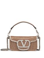 Valentino Garavani petit sac porté épaule Locò à broderies - Marron