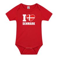 I love Denmark / Denemarken landen rompertje rood jongens en meisjes 92 (18-24 maanden)  -
