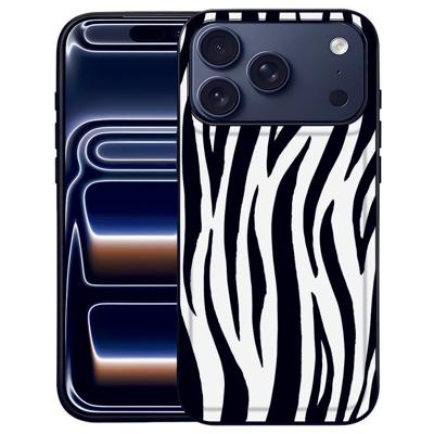 Zebra Beschermhoes Voor iPhone 17 Pro Max Met Zwarte TPU Randen