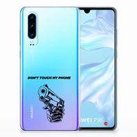 Huawei P30 Silicone-hoesje Gun Don't Touch My Phone