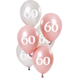 Ballonnen 60 Jaar Glossy Pink (6st)