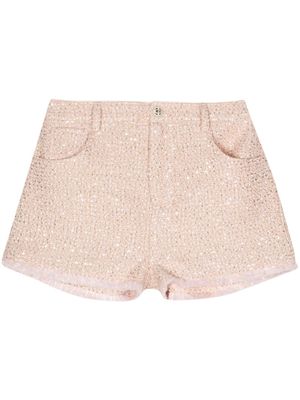 TWINSET short en tweed à sequins brodés - Rose