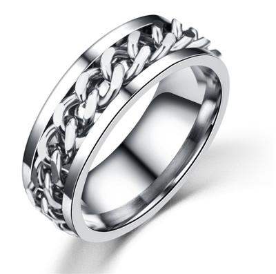Punk Rock RVS Rotatable ketting ringen ring maat: 9 (Splinter)