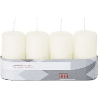4x Ivoorwitte cilinderkaars/stompkaars 5 x 10 cm 18 branduren