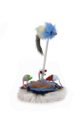 Pluche muizenfamilie op veer met catnip - Beeztees