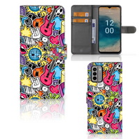 Nokia G22 Wallet Case met Pasjes Punk Rock - thumbnail