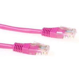 ACT Roze 1 meter U/UTP CAT5E patchkabel met RJ45 connectoren