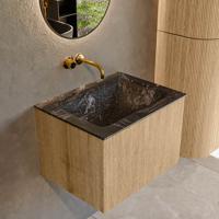 Badmeubel Mondiaz Kurve-Dlux | 60 cm | Meubelkleur Oak | Wastafelkleur Lava | Solid surface | Midden spoelbak | Zonder kraangat(en) Badmeubel Mondiaz Kurve-Dlux | 60 cm | Meubelkleur Oak | Wastafelkleur Lava | Solid surface | Midden spoelbak | Zonder kraangat(en)