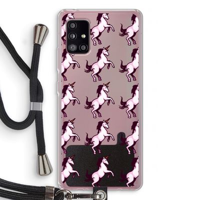 Musketon Unicorn: Samsung Galaxy A51 5G Transparant Hoesje met koord
