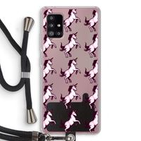 Musketon Unicorn: Samsung Galaxy A51 5G Transparant Hoesje met koord