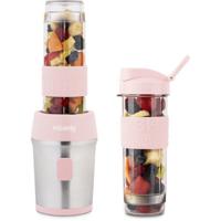 Miniblender - SMOO12 - 300 W - 570 ml - Pastelroze - Inclusief 2 waterflessen Miniblender - SMOO12 - 300 W - 570 ml - Pastelroze - Inclusief 2 waterflessen