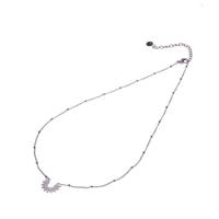 Go Dutch Label Ketting met Bewerkte Halve Cirkel Zilver