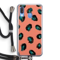 Pink Cheetah: Samsung Galaxy A40 Transparant Hoesje met koord