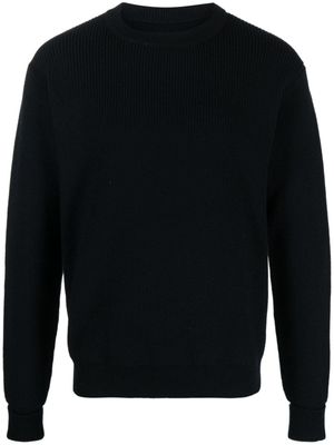 Jil Sander pull en laine à détail de zip - Bleu