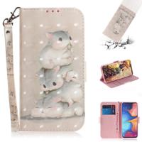 3D gekleurde tekening eekhoorns patroon horizontale Flip lederen case voor Galaxy A20e met houder & card slots & portemonnee 3D gekleurde tekening eekhoorns patroon horizontale Flip lederen case voor Galaxy A20e met houder & card slots & portemonnee