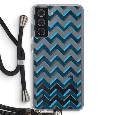 Onderbroken lijn: Samsung Galaxy S21 FE Transparant Hoesje met koord