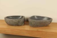 Wasbakken riviersteen set RM070307AB, 45x33x15 cm