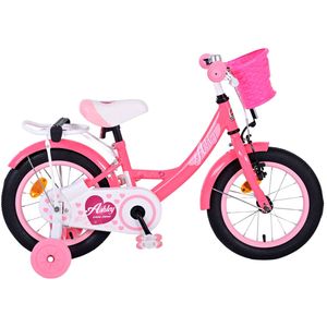 Volare Meisjesfiets Ashley 14 Inch 22,5 cm Meisjes Terugtraprem Donkerroze