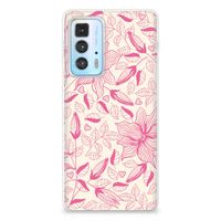 Motorola Edge 20 Pro TPU Case Pink Flowers - thumbnail