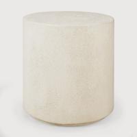 Ethnicraft Ronde Bijzettafel 'Elements' Microcement, 40cm, kleur Off White